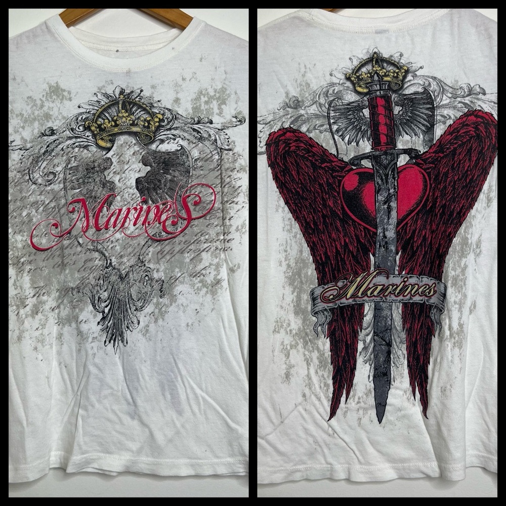 Vintage Y2K Wings Apprime Apparel Marines Cotton Baby T Shirt Women’s Medium